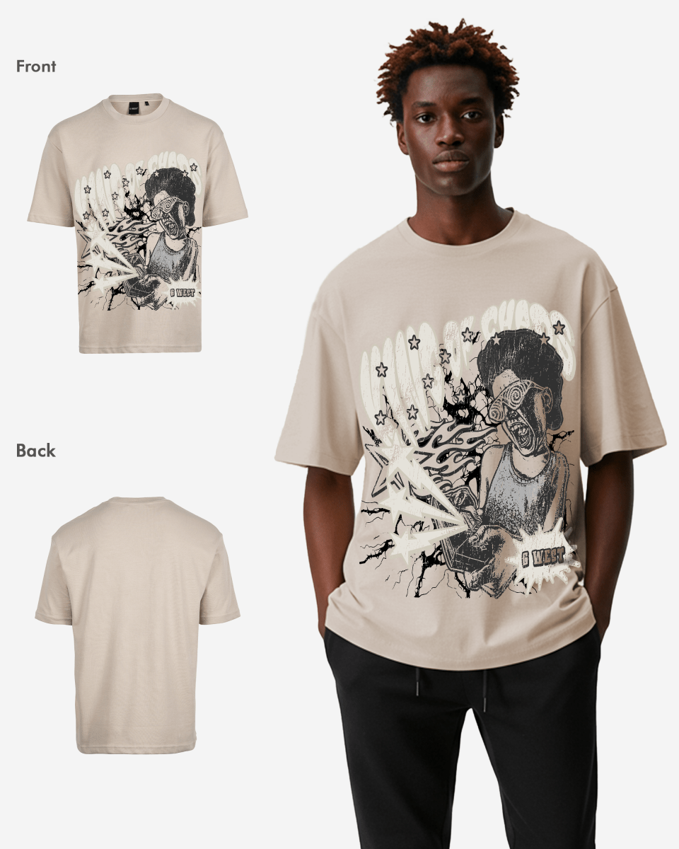 G West Mens Oversized King Of Chaos T Shirt