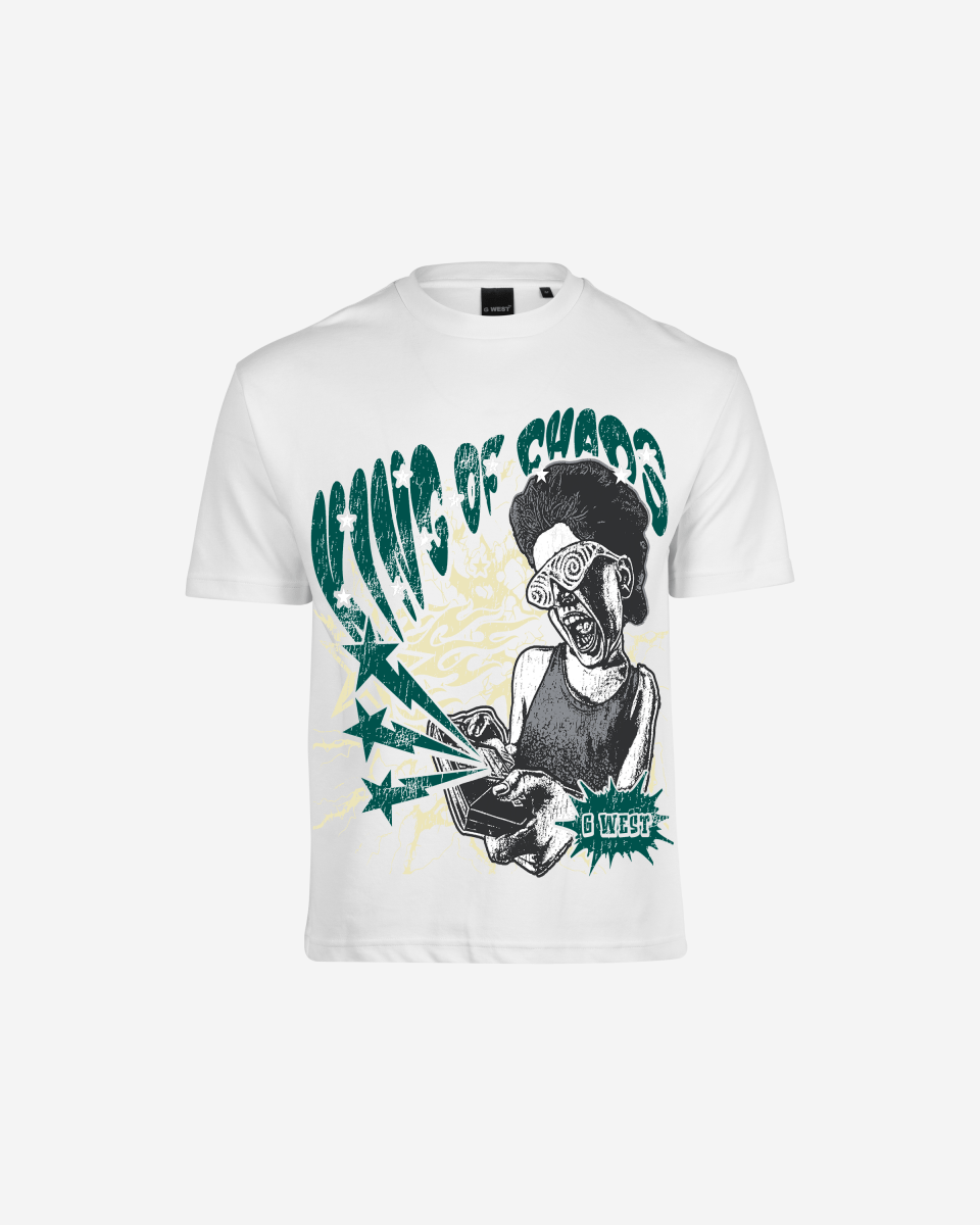 G West Mens Oversized King Of Chaos T Shirt