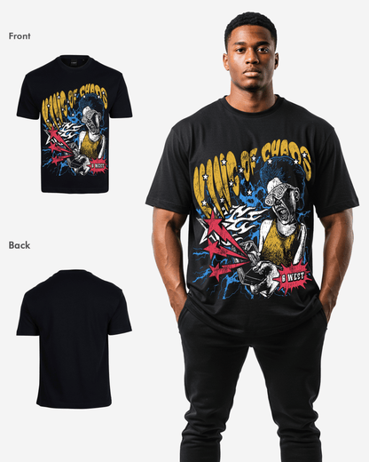 G West Mens Oversized King Of Chaos T Shirt