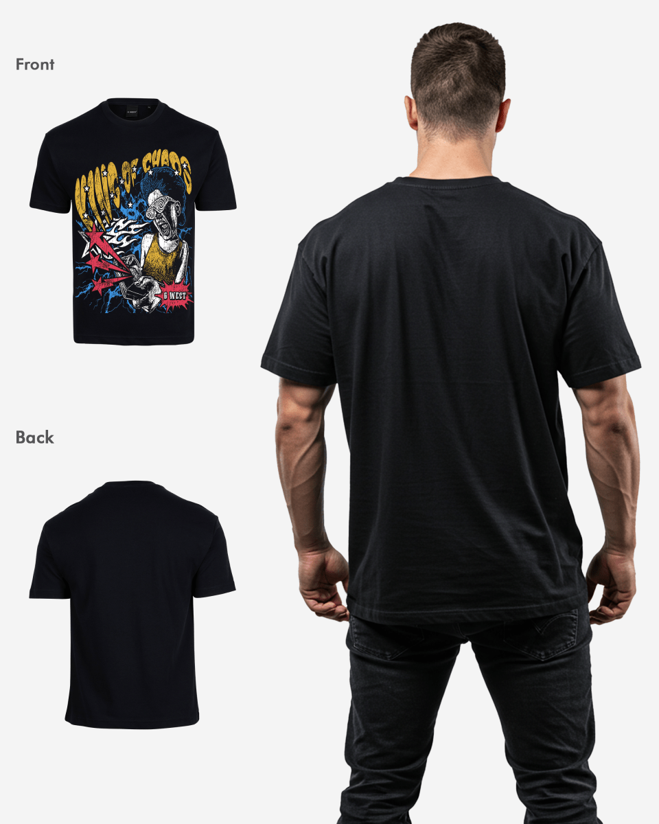 G West Mens Oversized King Of Chaos T Shirt