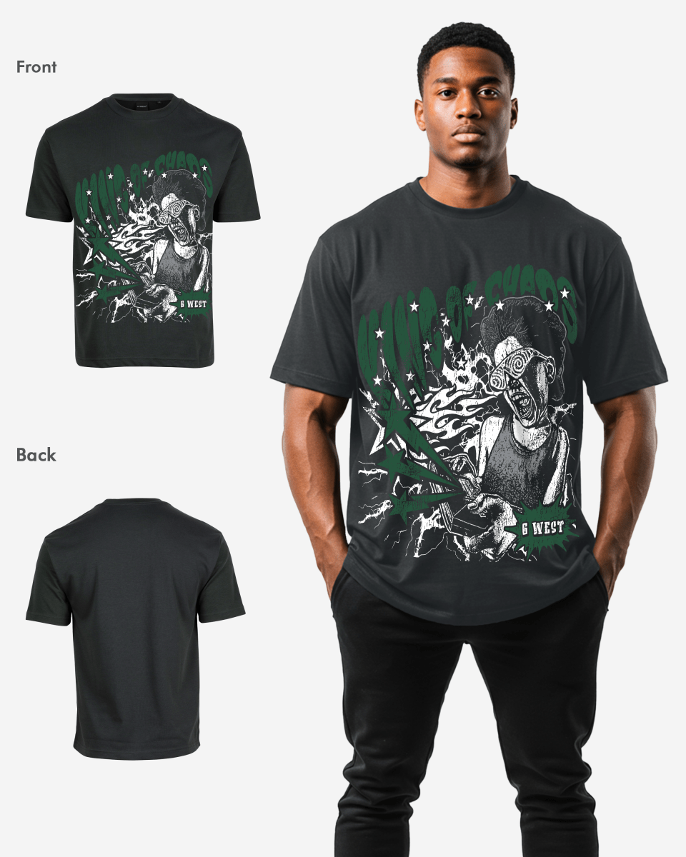 G West Mens Oversized King Of Chaos T Shirt