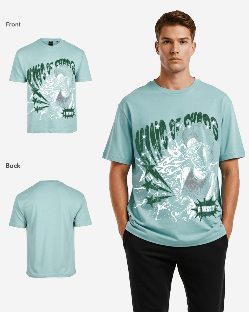 G West Mens Oversized King Of Chaos T Shirt