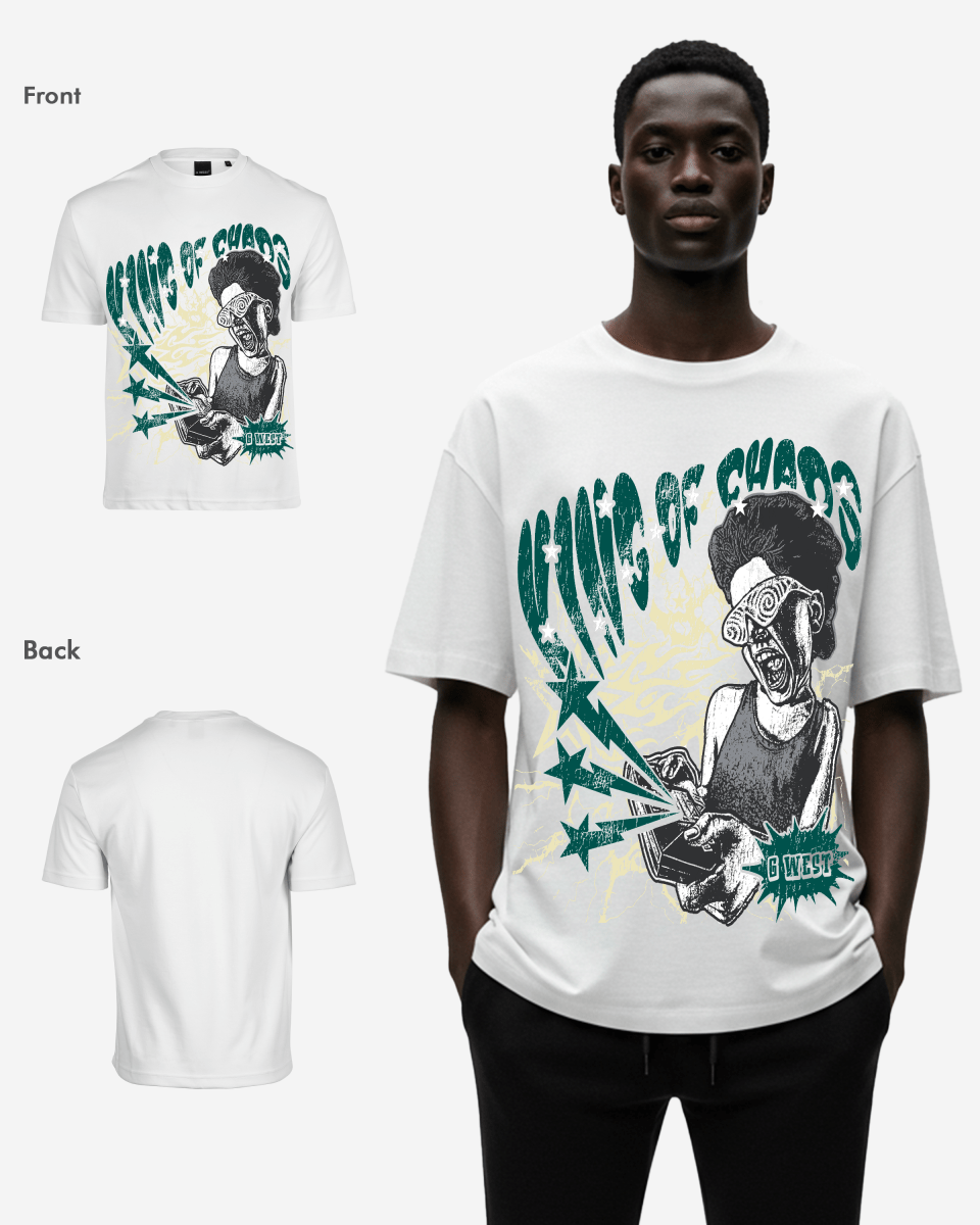 G West Mens Oversized King Of Chaos T Shirt