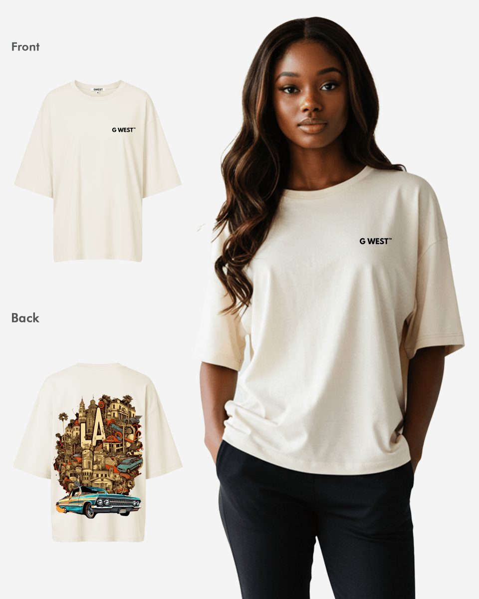 G West Womens Oversized La Culture Tee