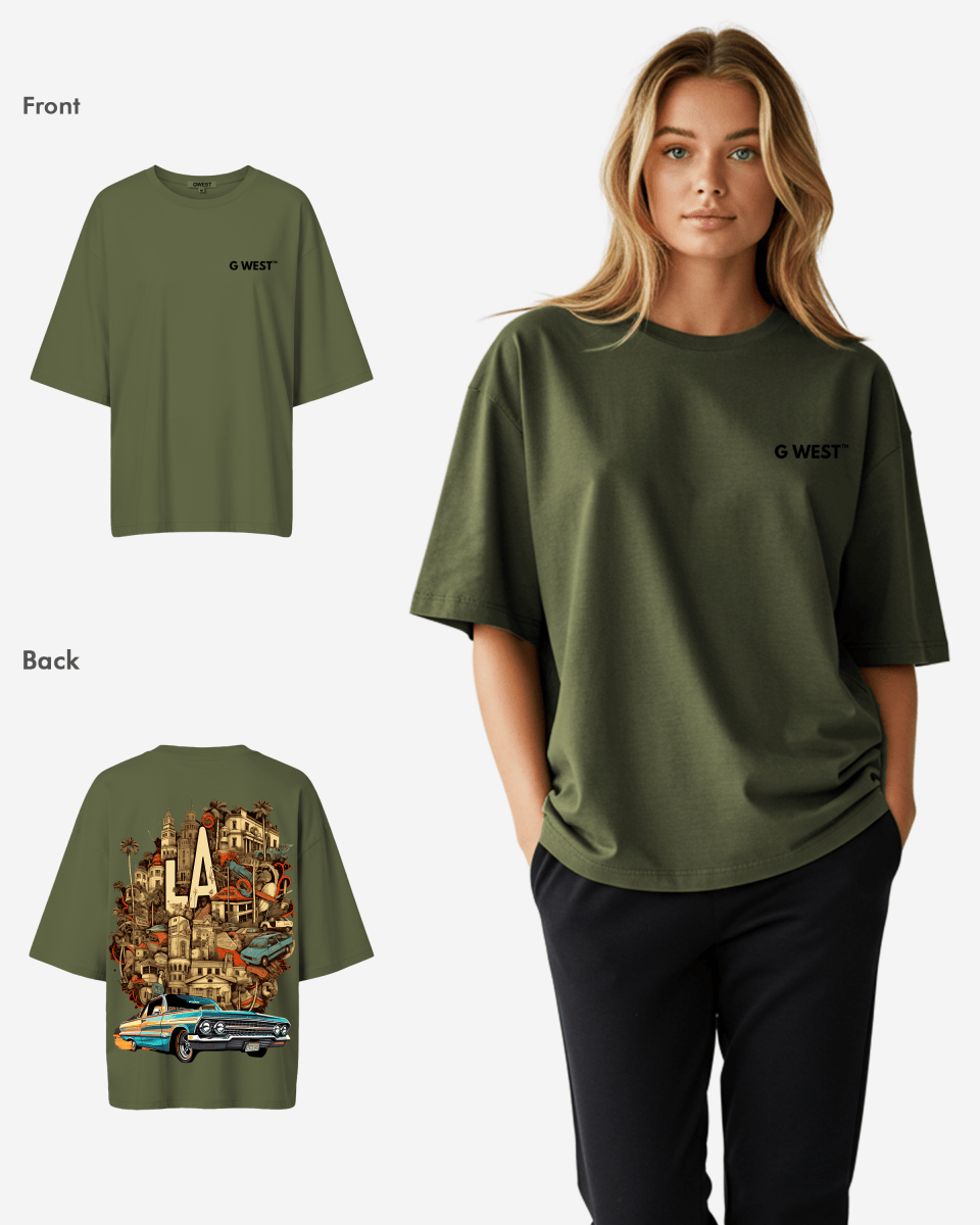 G West Womens Oversized La Culture Tee