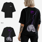 G West Womens Oversized Lighting Skull Tee