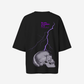 G West Womens Oversized Lighting Skull Tee