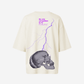G West Womens Oversized Lighting Skull Tee