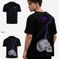 G West Oversized Lighting Skull T-Shirt Mens