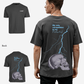 G West Oversized Lighting Skull T-Shirt Mens
