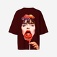 G West Womens Oversized Lollipop Mushroom Oversized Tee