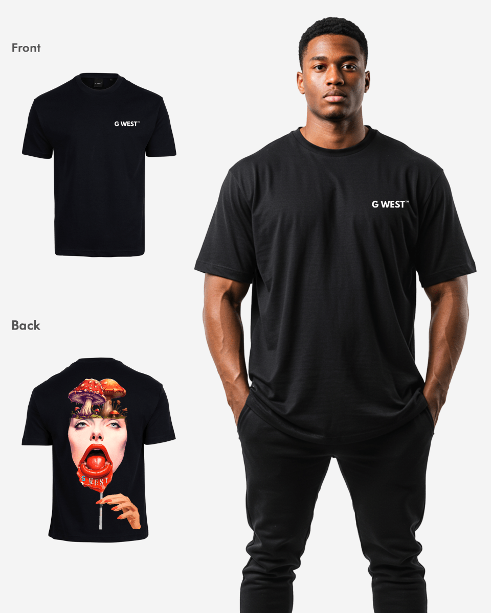 G West Mens Oversized Lollipop Mushroom Oversized Tee