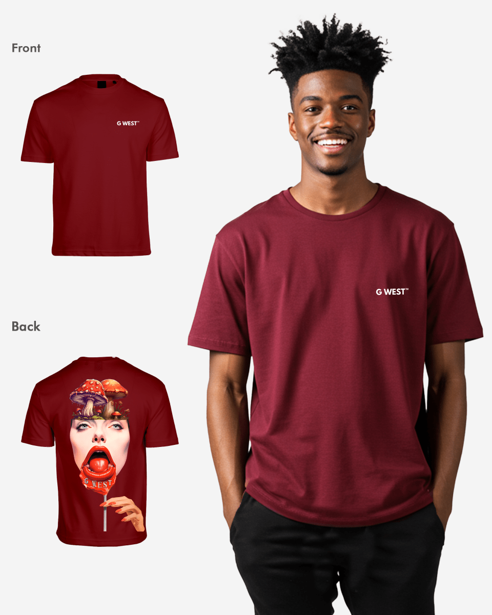 G West Mens Oversized Lollipop Mushroom Oversized Tee