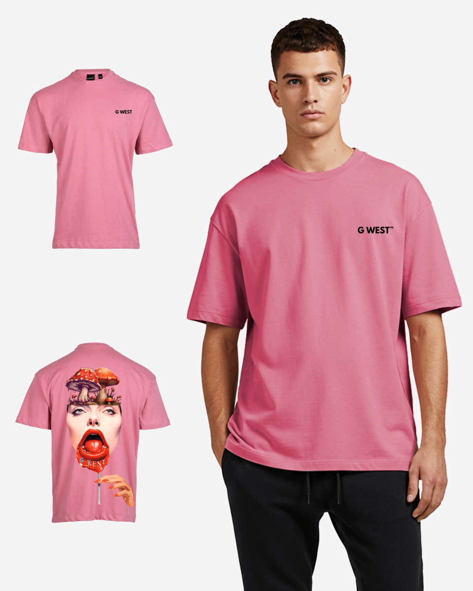G West Mens Oversized Lollipop Mushroom Oversized Tee