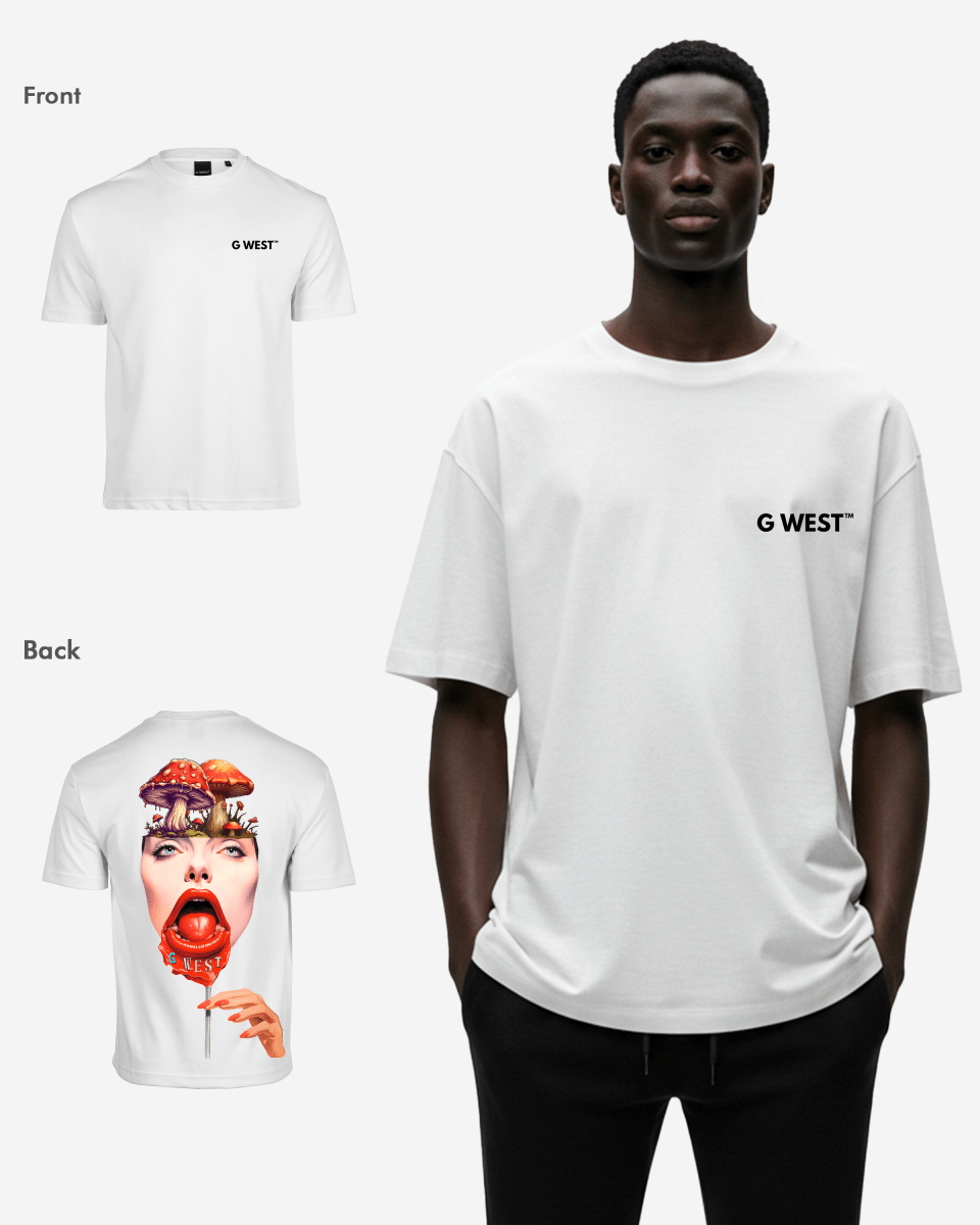 G West Mens Oversized Lollipop Mushroom Oversized Tee