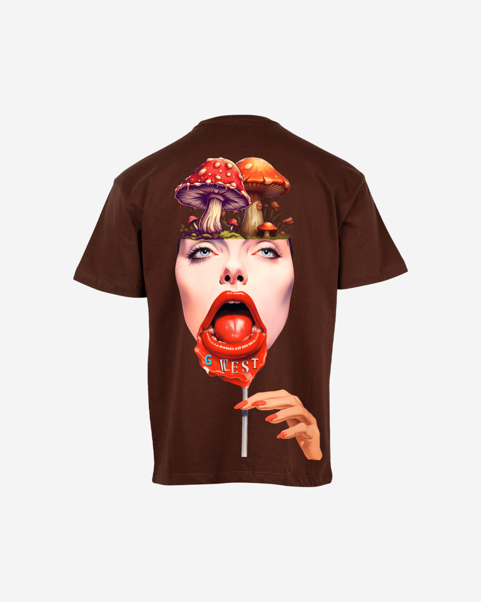 G West Mens Oversized Lollipop Mushroom Oversized Tee