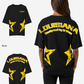 G West Womens Oversized Louisiana Arch Logo Black Tee