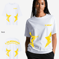 G West Womens Oversized Louisiana Arch Logo Black Tee