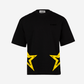 G West Mens Oversized Louisiana Arch Logo Black Tee