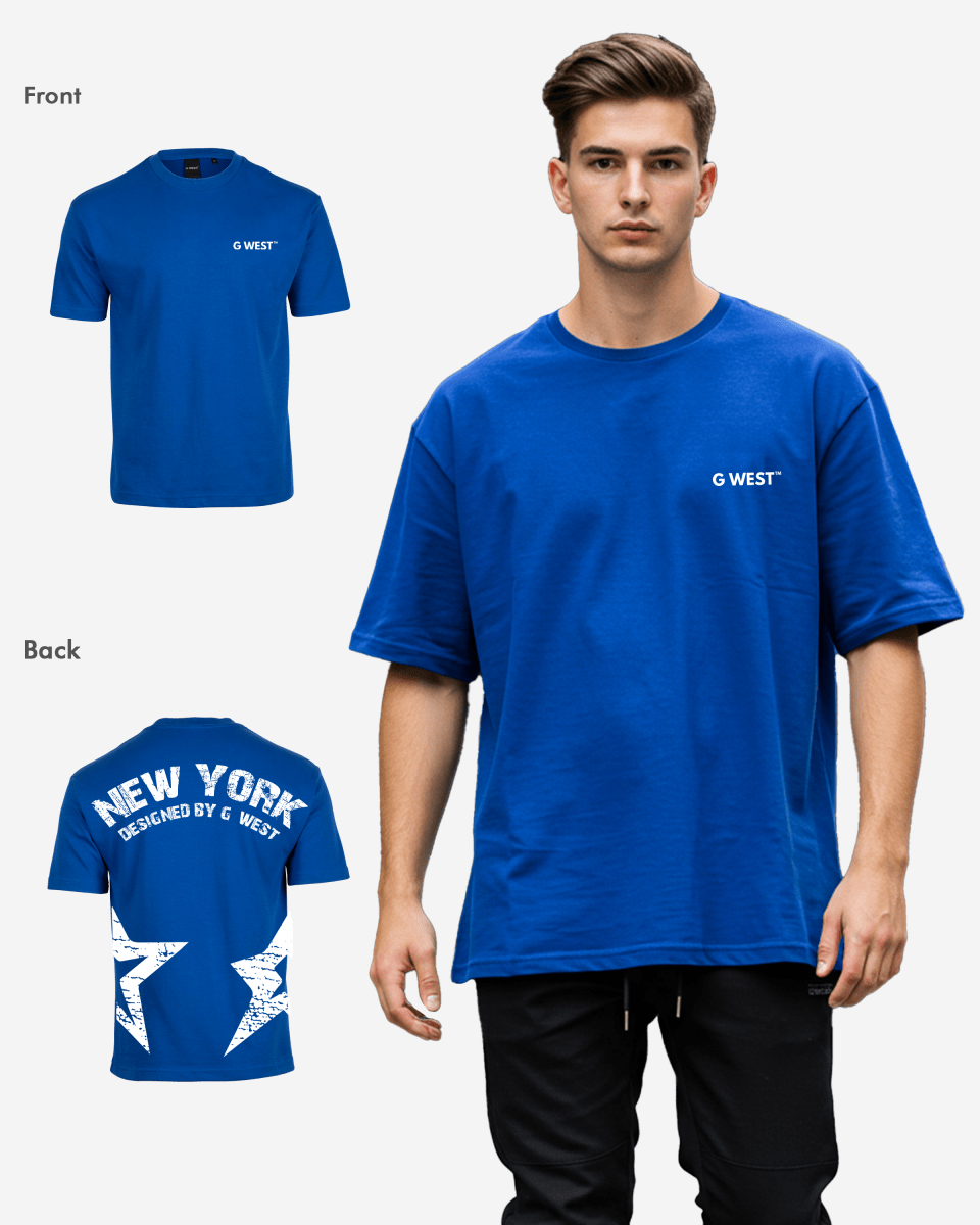 G West Mens Oversized New York Arch Logo Tee Gwdtfl9053 - 2 Colors