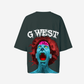 G West Womens Oversized Premium Erupt Brain T-Shirt