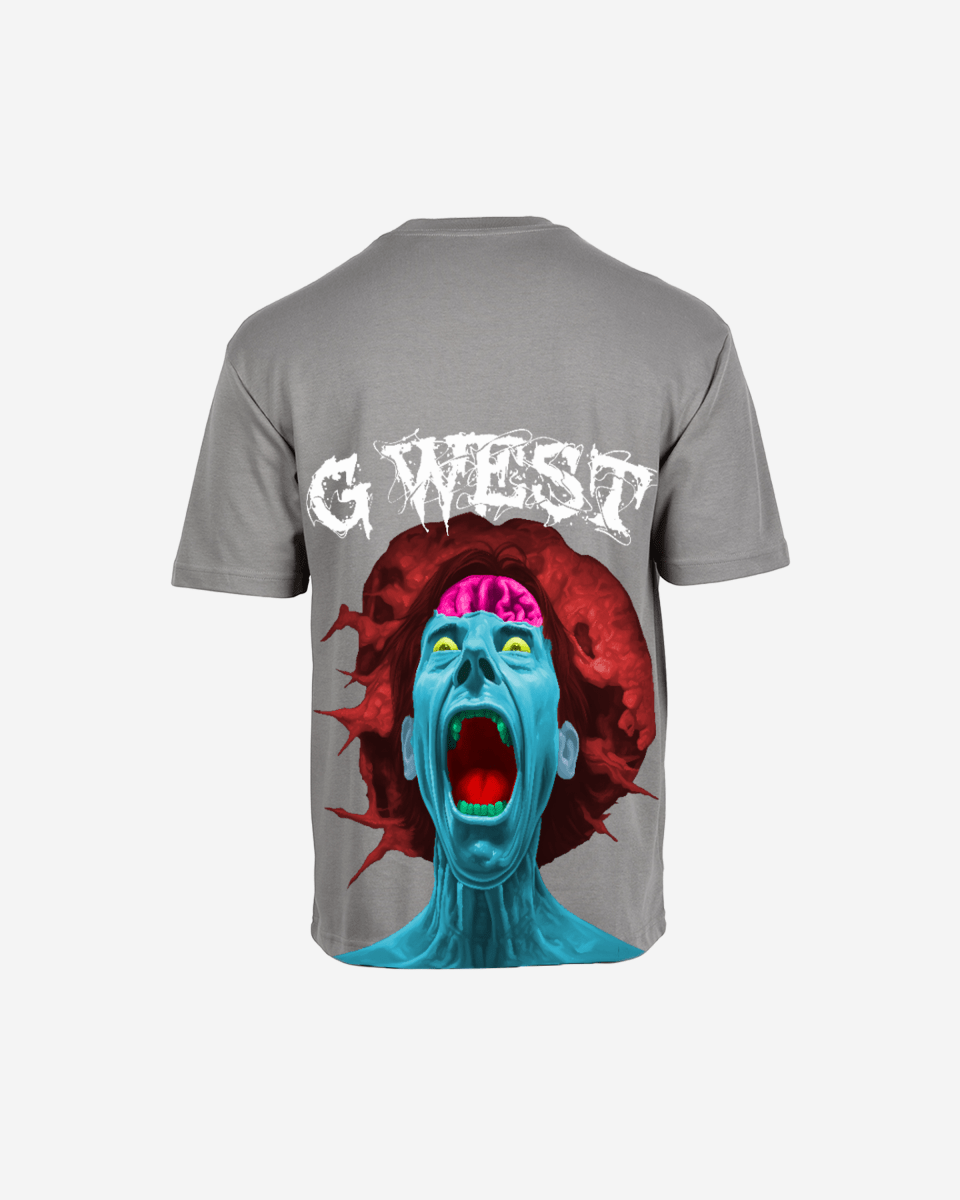 G West Mens Oversized Premium Erupt Brain T-Shirt