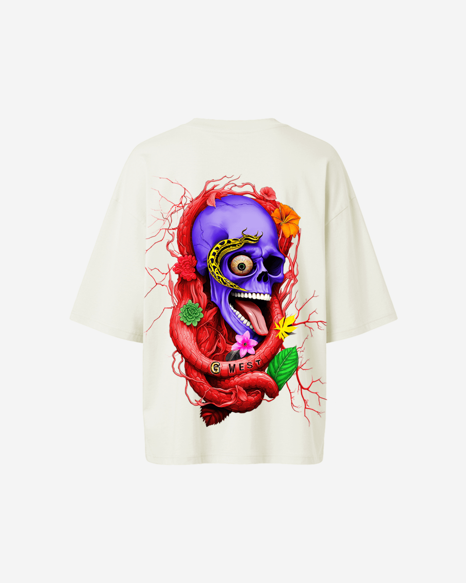 G West Womens Oversized Premium Snake Skull T-Shirt