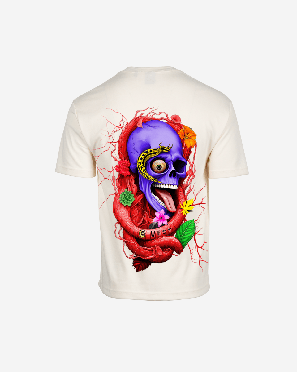 G WEST OVERSIZED PREMIUM SNAKE SKULL T-SHIRT Mens