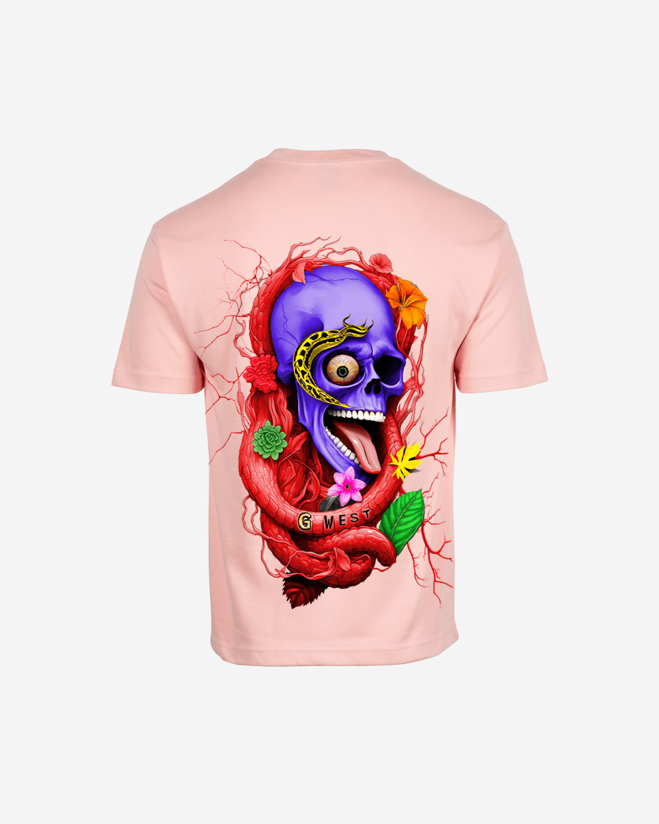 G WEST OVERSIZED PREMIUM SNAKE SKULL T-SHIRT Mens