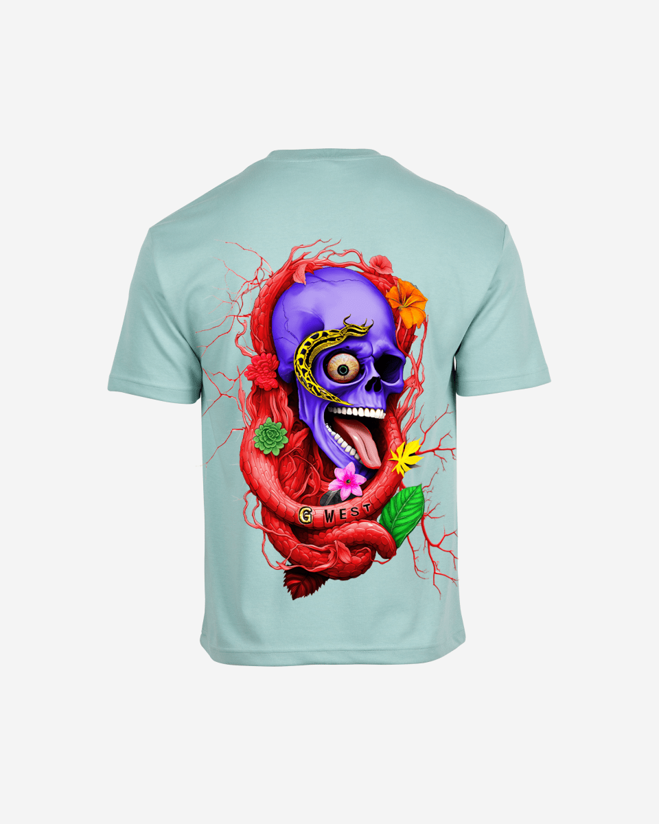 G WEST OVERSIZED PREMIUM SNAKE SKULL T-SHIRT Mens