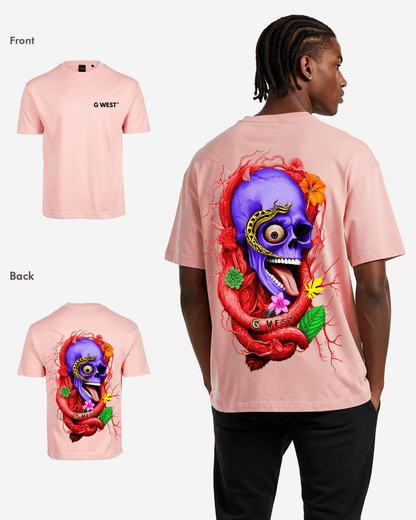 G WEST OVERSIZED PREMIUM SNAKE SKULL T-SHIRT Mens