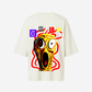 G West Womens Oversized Premium T Shirt Scary Face