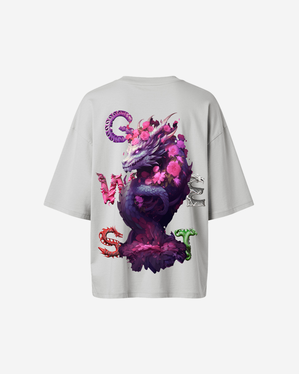 G West Womens Oversized Purple Dragon Tee