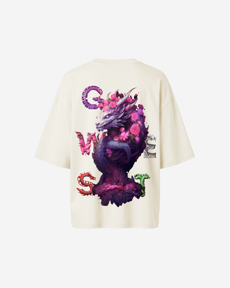 G West Womens Oversized Purple Dragon Tee