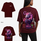 G West Womens Oversized Purple Dragon Tee