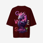 G West Womens Oversized Purple Dragon Tee