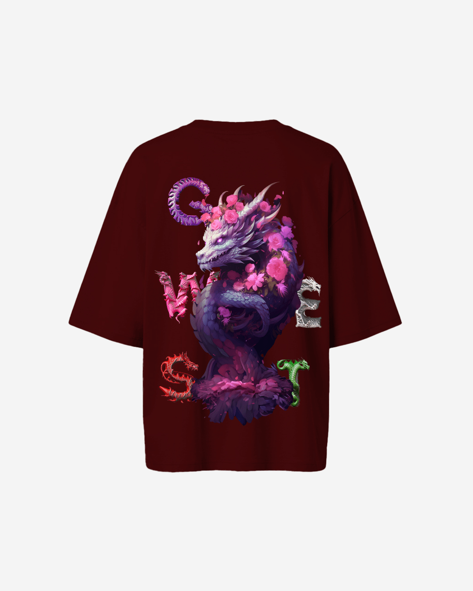 G West Womens Oversized Purple Dragon Tee