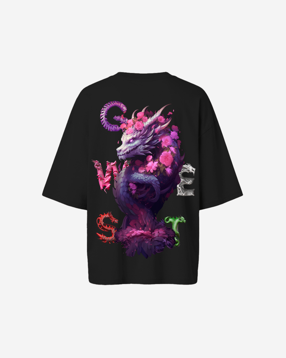 G West Womens Oversized Purple Dragon Tee