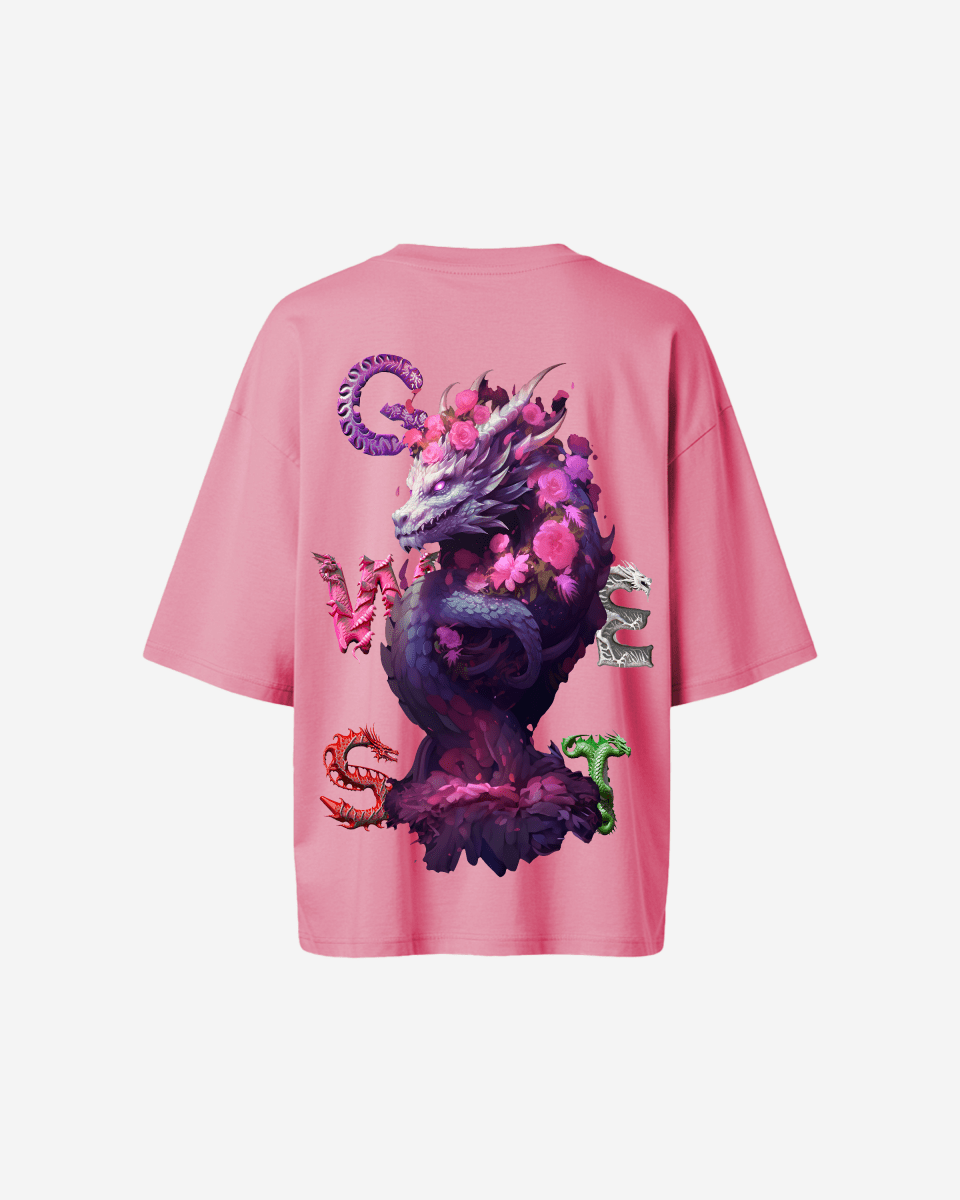 G West Womens Oversized Purple Dragon Tee