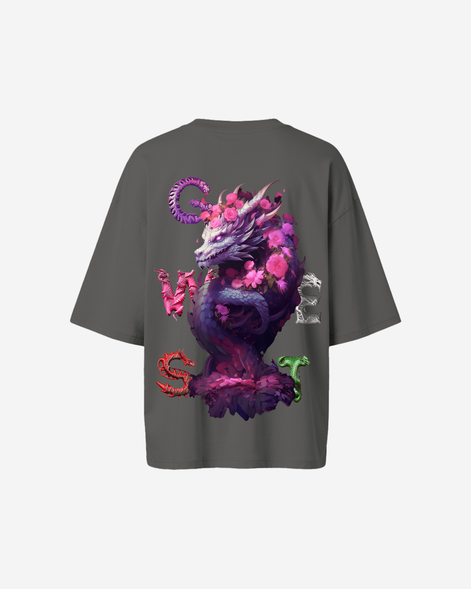 G West Womens Oversized Purple Dragon Tee