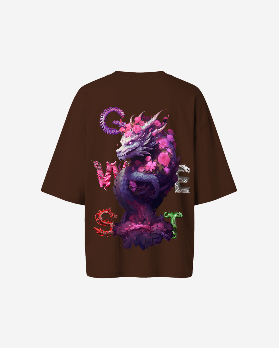 G West Womens Oversized Purple Dragon Tee