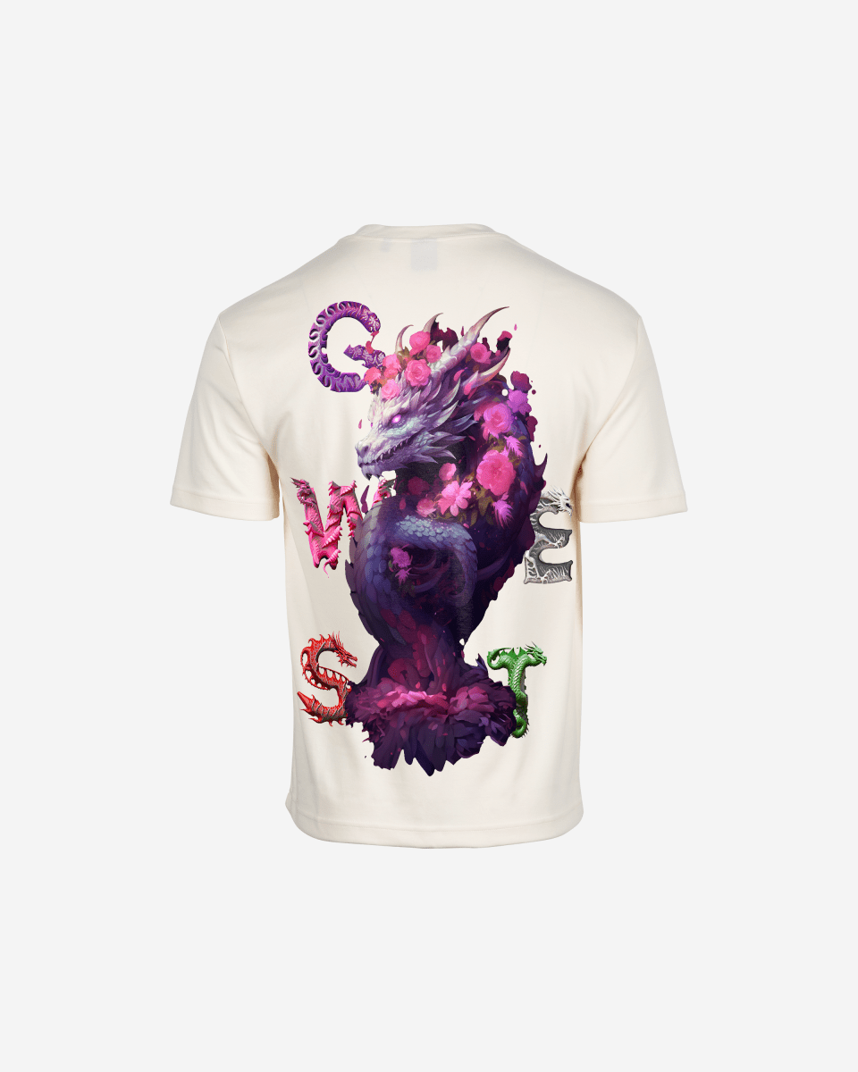 G West Mens Oversized Purple Dragon Tee