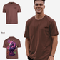 G West Mens Oversized Purple Dragon Tee