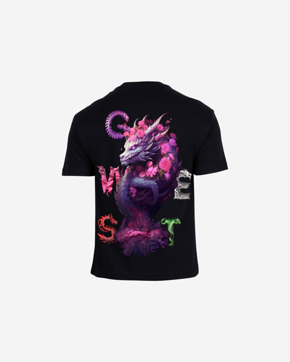 G West Mens Oversized Purple Dragon Tee
