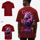 G West Mens Oversized Purple Dragon Tee