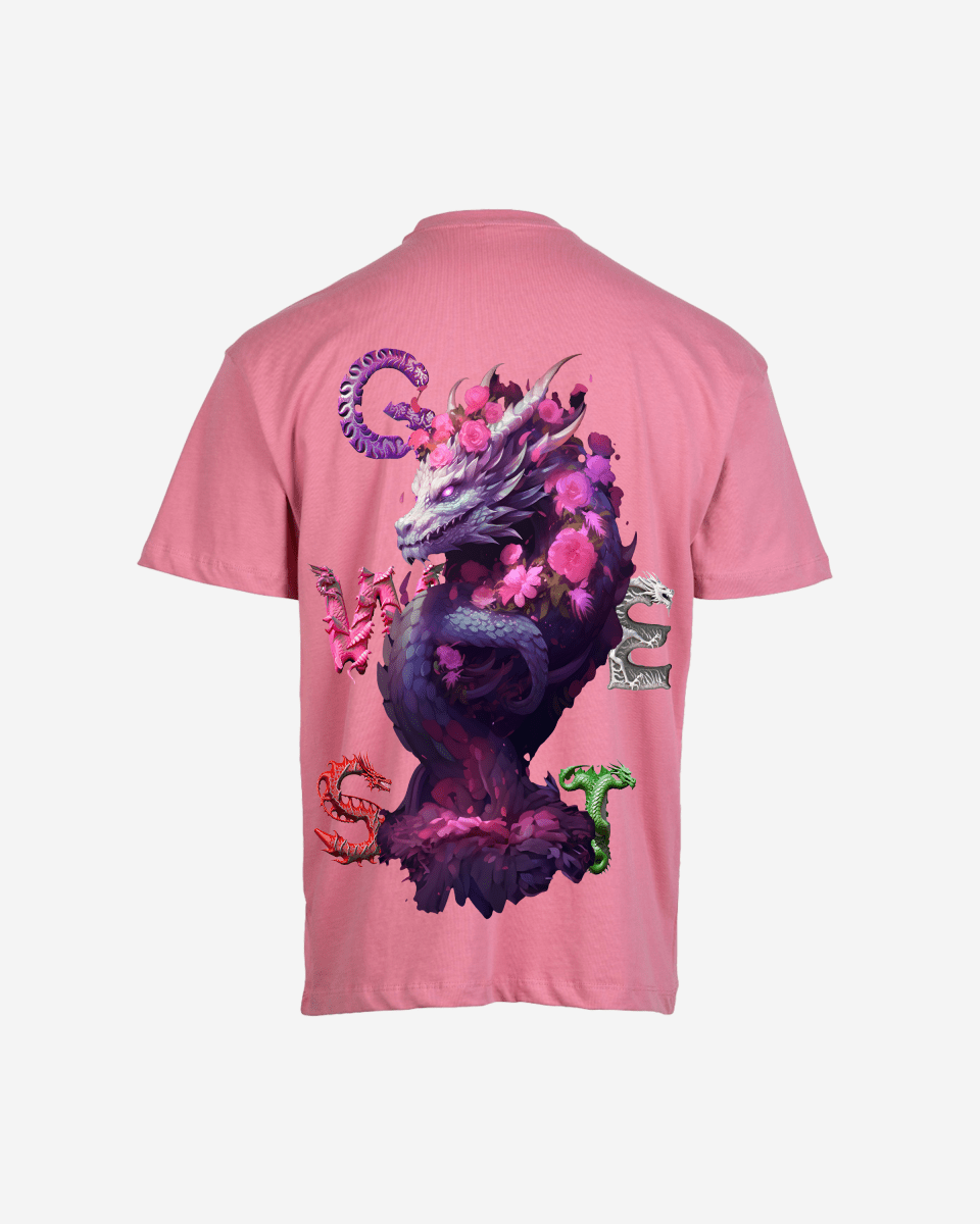 G West Mens Oversized Purple Dragon Tee