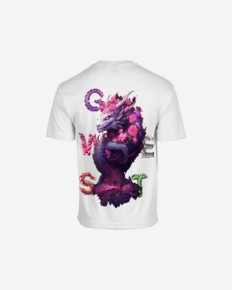 G West Mens Oversized Purple Dragon Tee