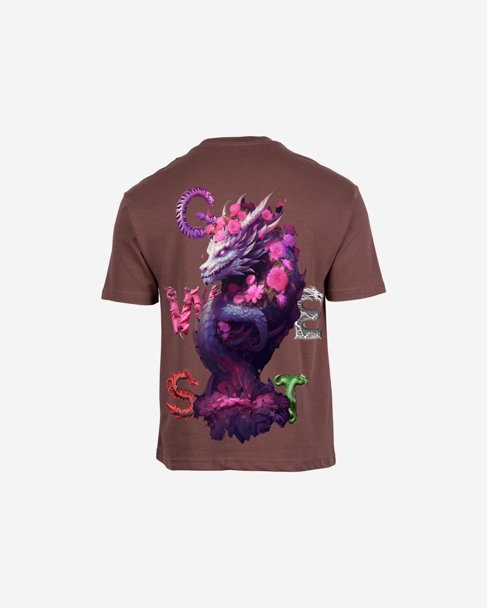 G West Mens Oversized Purple Dragon Tee