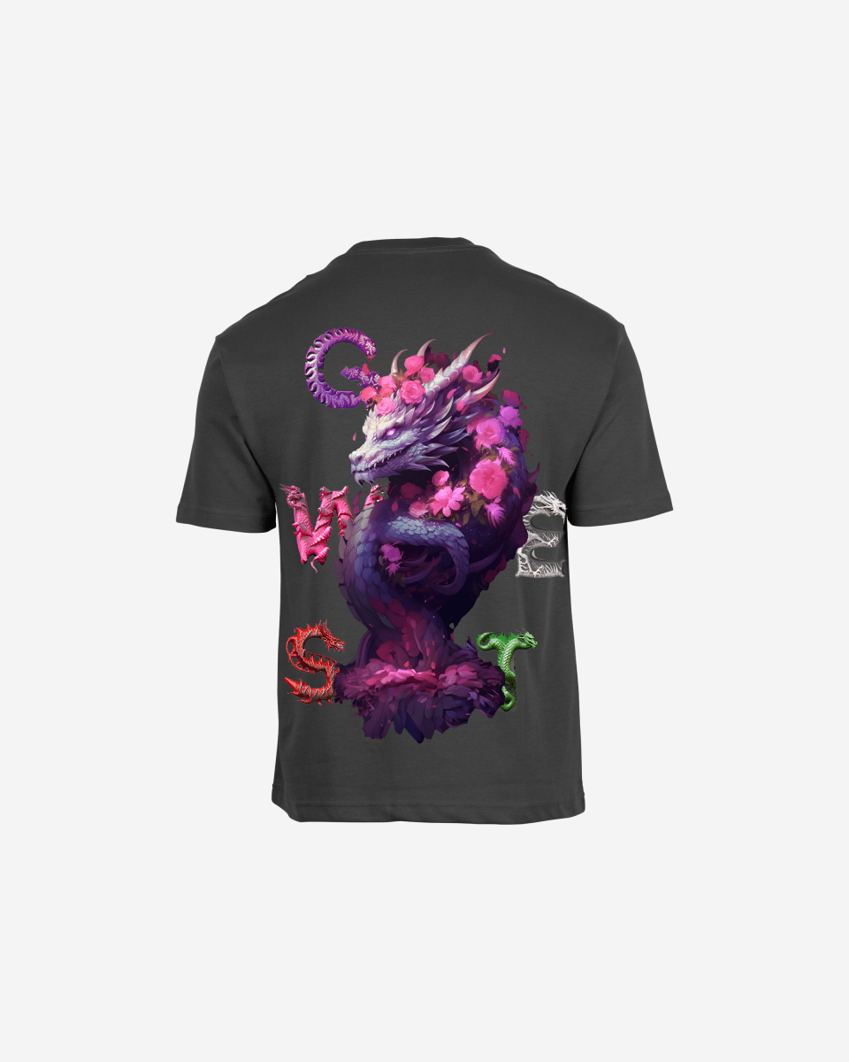 G West Mens Oversized Purple Dragon Tee