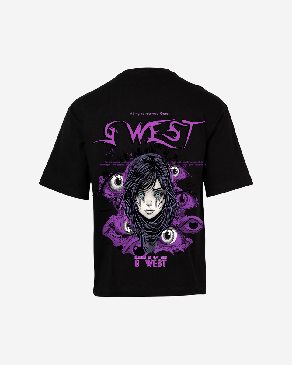 G West Oversized Purple Eye T-Shirt Mens